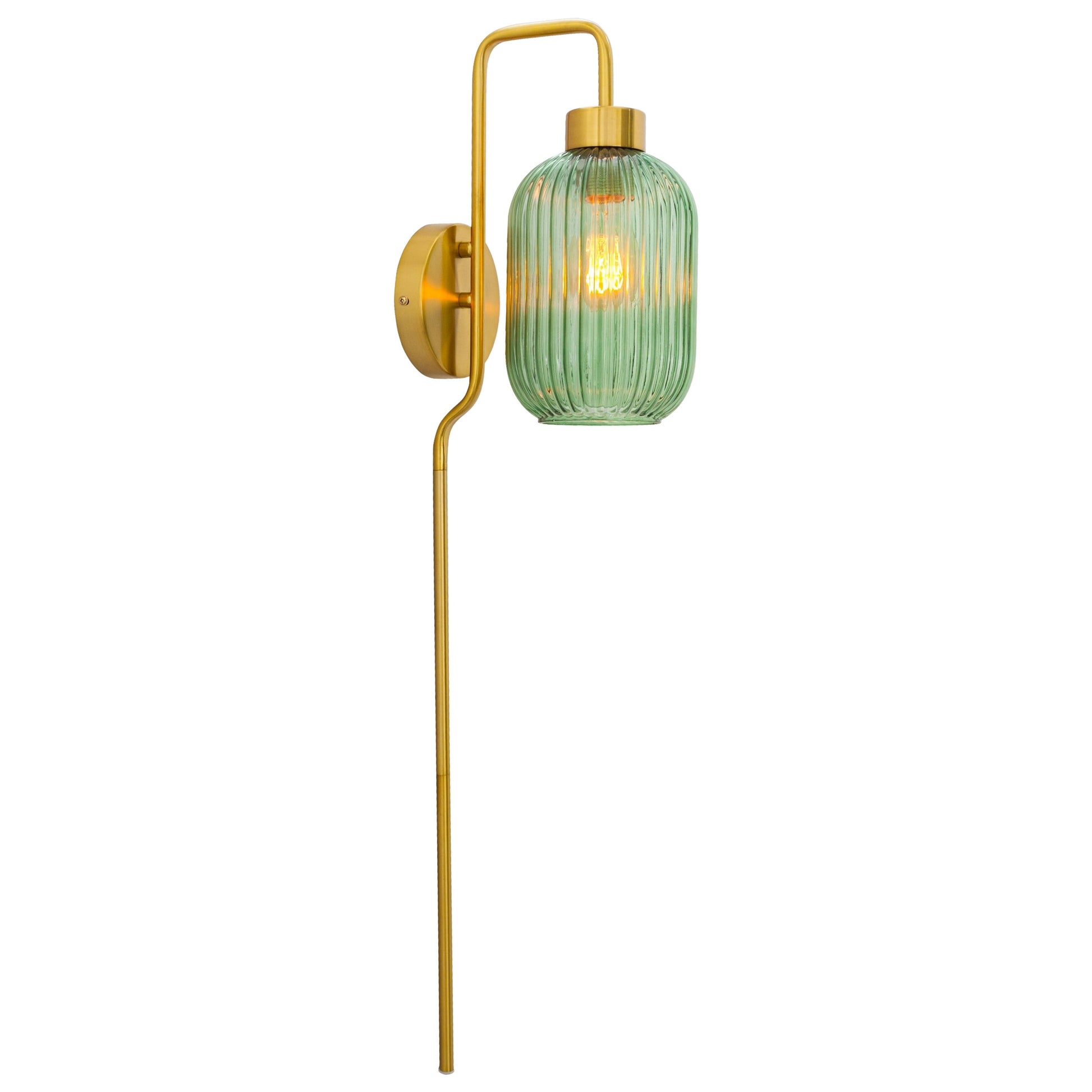River of Goods Adrienne Green Glass and Metal Retro Wall Sconce - 5.375" x 8.625" x 32.25"
