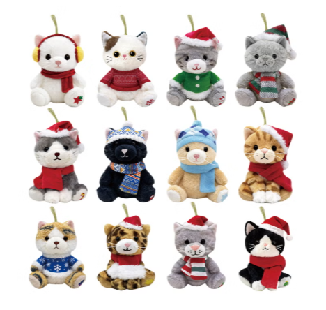 12-Day Plush Ornament Advent Calendar, Set of 12 Holiday Animal Christmas Decorations