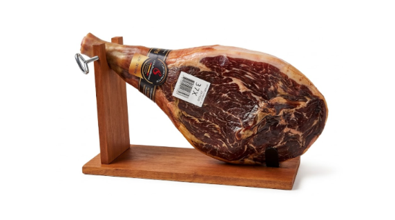 Costa Brava Serrano Reserva Bone-In Spanish Ham 14.3 lb 12 Month Aged with Stand & Knife - view 2
