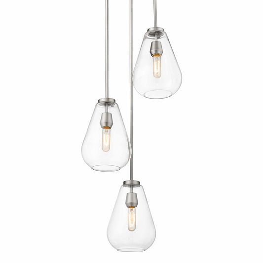 3 Light Pendant-Brushed Nickel Finish Z-Lite 488P8-3R-Bn