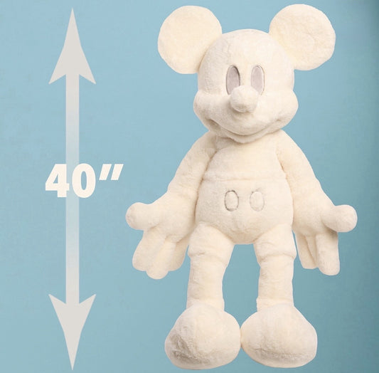 Disney Classic Mickey Mouse Jumbo Plush 40” Monochromatic Super Soft - White - view 2