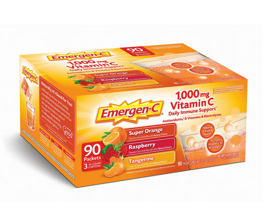 Emergen-C 1,000 mg Vitamin C Fizzy Drink Mix Variety Pack 90 Packets