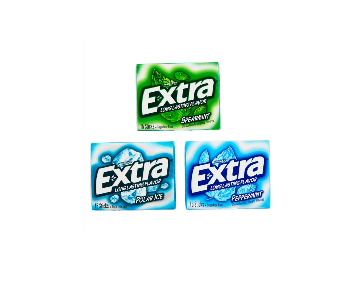 Extra Sugar-Free Chewing Gum Mint Variety Pack 18 Packs 270 Total Sticks Spearmint, Polar Ice & Peppermint - view 2