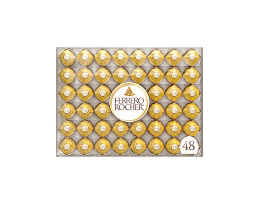 Ferrero Rocher Fine Hazelnut Milk Chocolate 48 Count Premium Chocolate & Hazelnut Gift Box