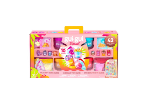 Gui Gui Tropical Slime Kit 42-Piece, 10 Scented Slimes, Charms, Mix-Ins & Storage Containers