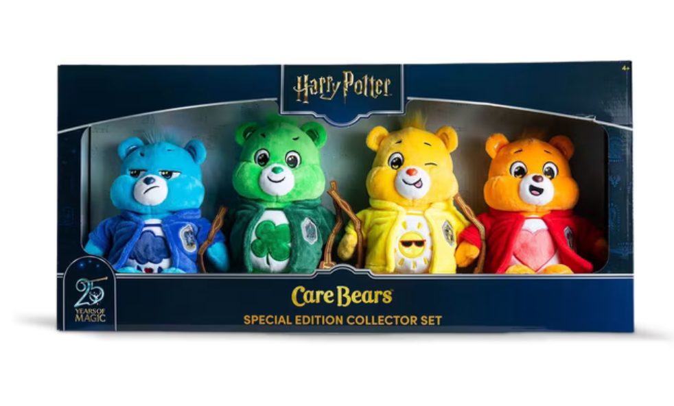 Harry Potter x Care Bears Special Edition Collector Set box with 4 plush bears, 25 Years of Magic