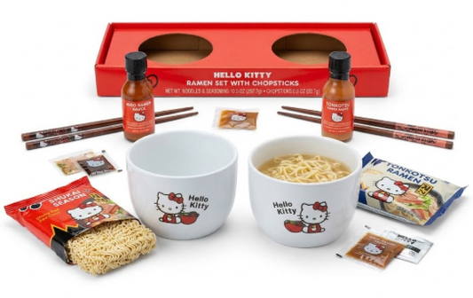 Hello Kitty Ramen Noodle Gift Set with Bowls, Chopsticks & Sauces – Sanrio Gift Box - view 2