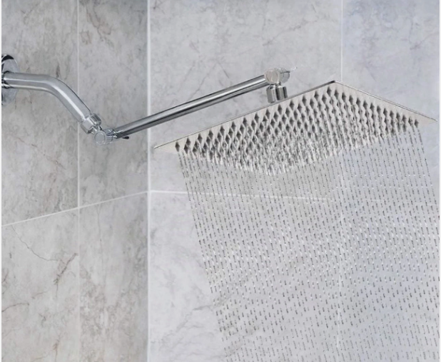 High Pressure Square Rainfall Shower Head with Adjustable Extension Arm Stainless Steel - view 2