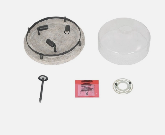 Holmes 13.5" 3-Light Farmhouse Flush Mount Ceiling Light Distressed Gray White, Black & Seeded Glass - view 4