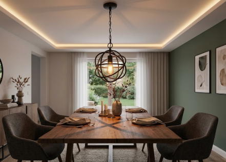 Home Decorators Collection Sarolta Sands 11" Orb Pendant Light Bronze Finish, Adjustable Hanging Cei - view 2