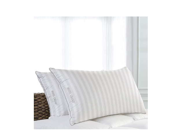 Hotel Grand ClusterSoft Gel Bed Pillows 2-Pack Standard/Queen, 500 Thread Count Cotton, Down Alterna