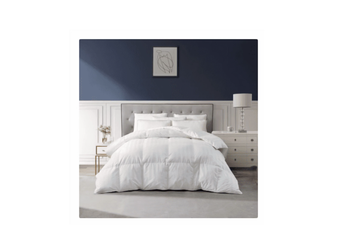 Hotel Grand White Down Comforter 650 Fill Power, 500 Thread Count, 100% Cotton