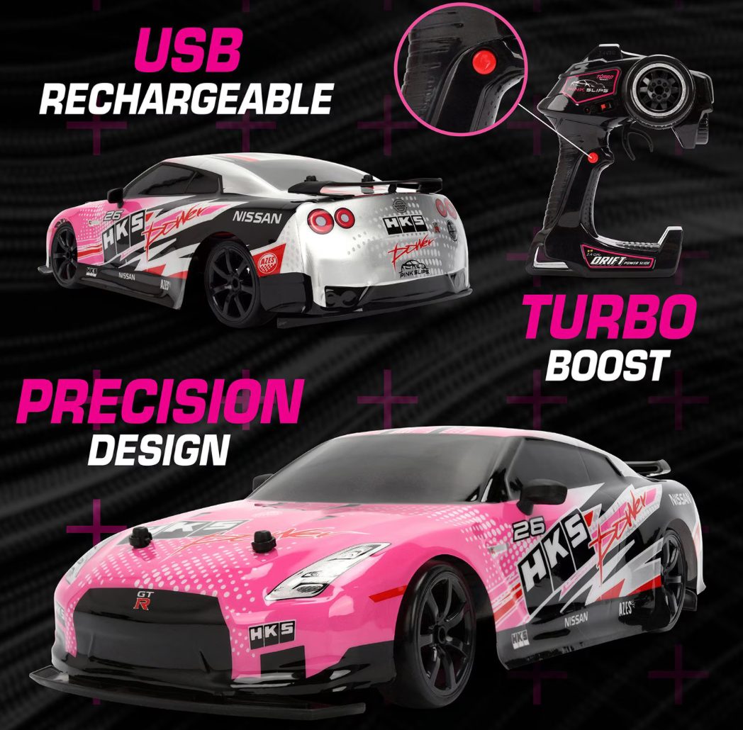 Jada Pink Slips GT-R RC car USB rechargeable, Turbo Boost button and precision design
