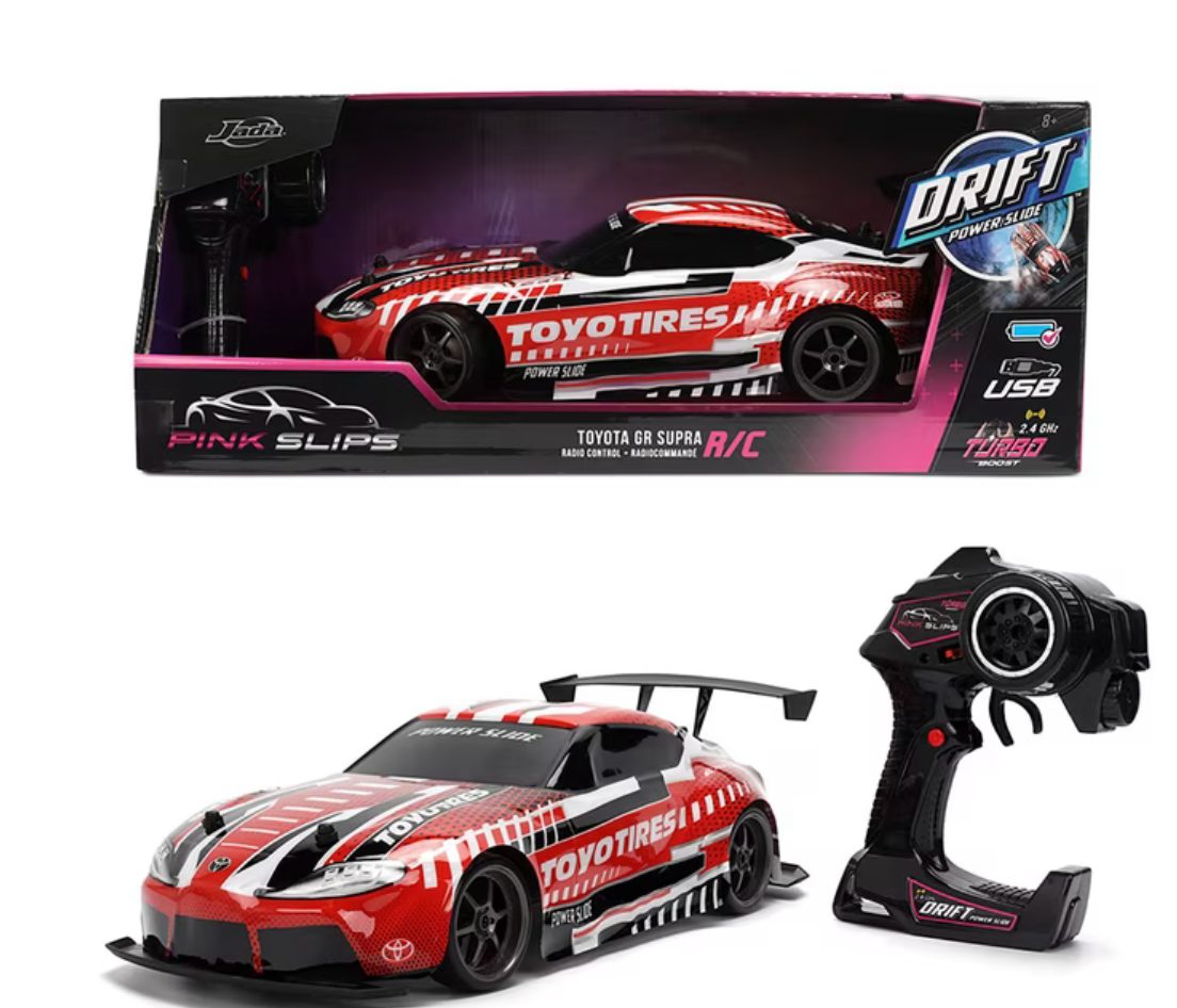Jada Toys Pink Slips Toyota GR Supra Drift RC car with box and 2.4GHz remote