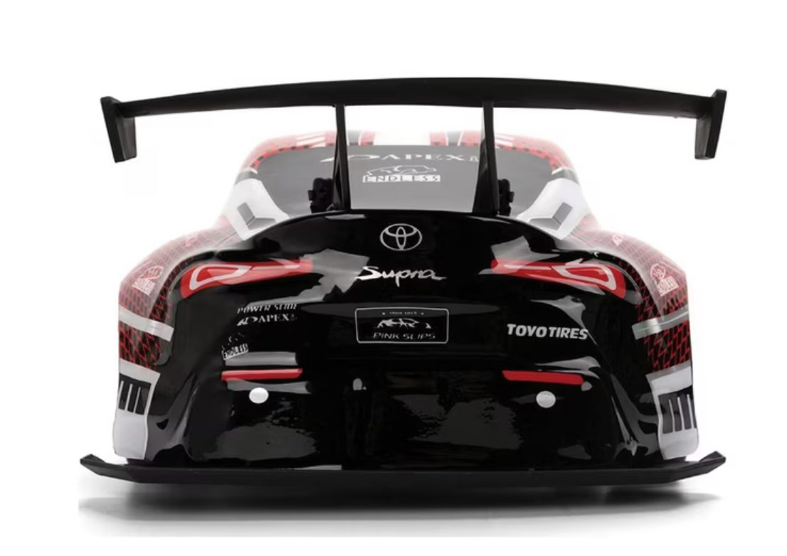 Rear view of Jada Pink Slips Toyota GR Supra RC car