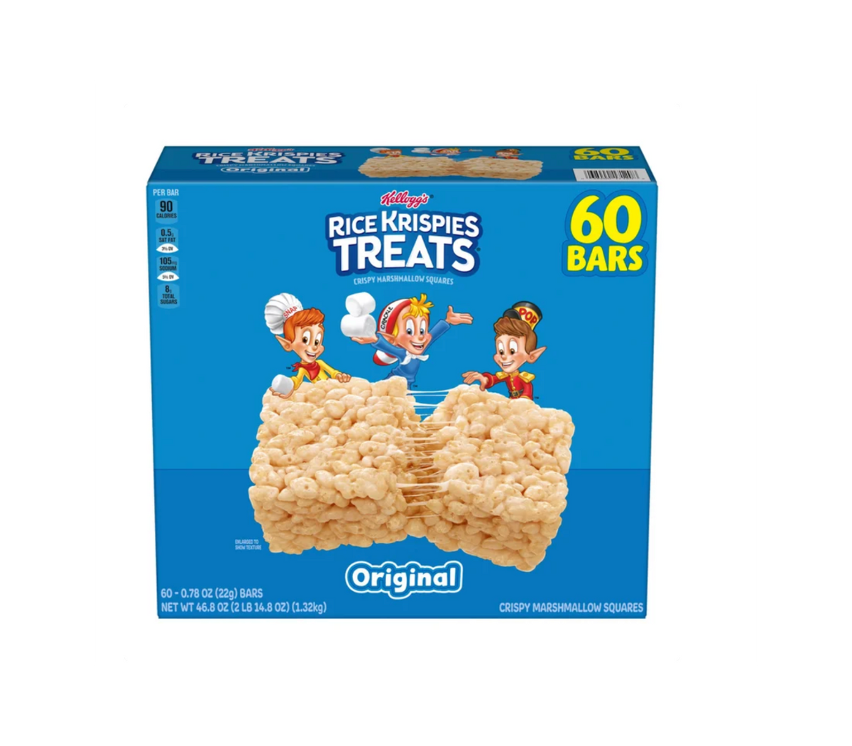 Kellogg's Rice Krispies Treats Original Crispy Marshmallow Squares 60 Count 0.78 oz Snack Bars