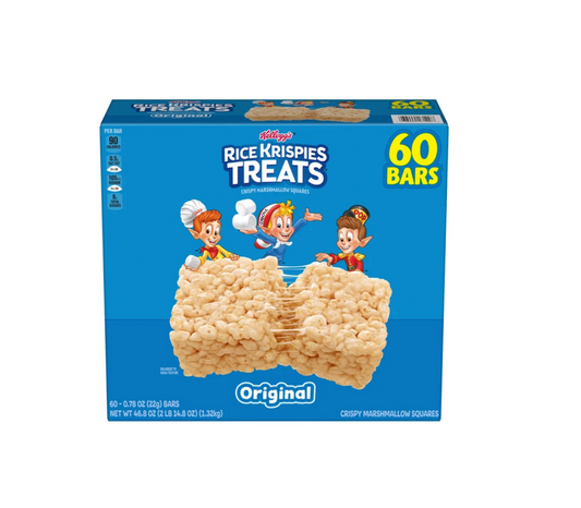 Kellogg's Rice Krispies Treats Original Crispy Marshmallow Squares 60 Count 0.78 oz Snack Bars
