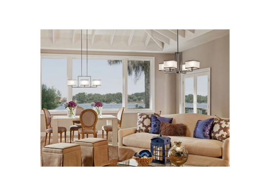 Kichler 43437NI 3-Light Linear Chandelier - Versatile Modern Lighting for Living Room, Dining Room & - view 2