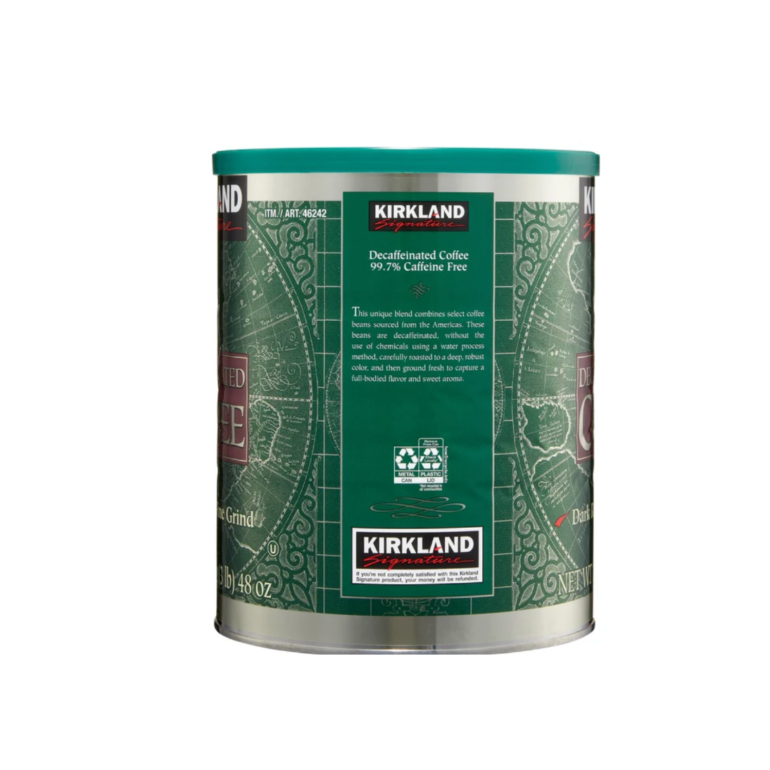 Kirkland Signature Decaffeinated Coffee, Dark Roast, Fine Grind, 99.7% Caffeine Free, 3 lb - view 2
