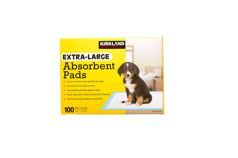 Kirkland Signature Extra-Large Dog Training Pads 30" x 23", Odor-Resistant Puppy Pads 100 Count