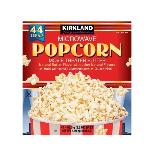 Kirkland Signature Microwave Popcorn Movie Theater Butter, 44 Count 3.3 oz Microwave Popcorn Bags