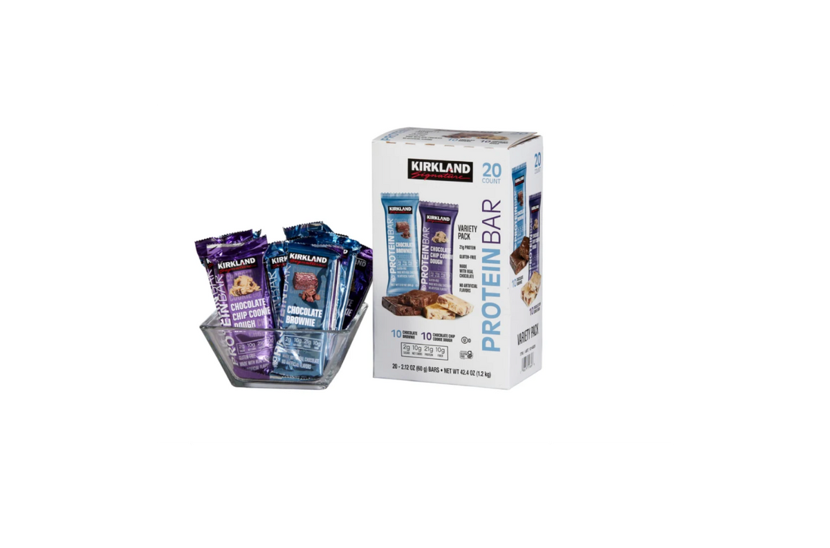 Kirkland Signature Protein Bars Variety Pack Chocolate Brownie & Chocolate Chip Cookie Dough 20 Count 21g Protein - view 2