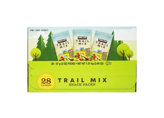 Kirkland Signature Trail Mix Snack Packs 28 Count 2 oz Individually Wrapped Sweet & Salty Trail Mix