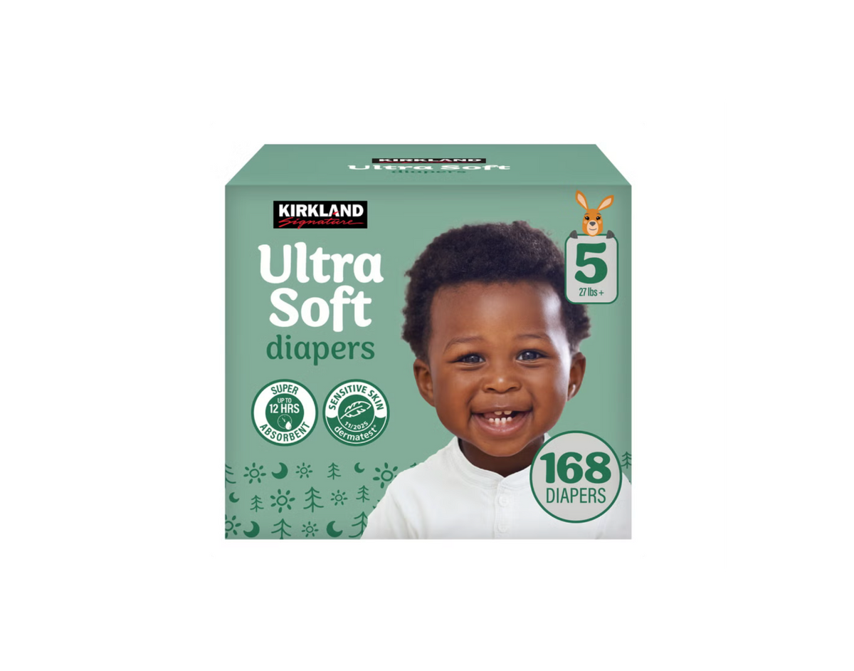 Kirkland Signature Ultra Soft Baby Diapers Sizes 1–7 Up to 12-Hour Leak Protection - view 5
