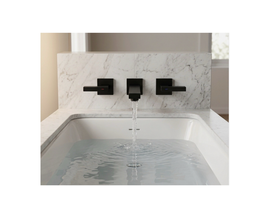 Modern Matte Black Wall Mount Bathtub Faucet with Hand Shower & cUPC Valve - view 2