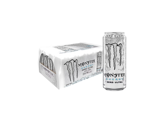 Monster Energy Zero Ultra Sugar Free Energy Drink, 24 Pack, 16 fl oz Cans
