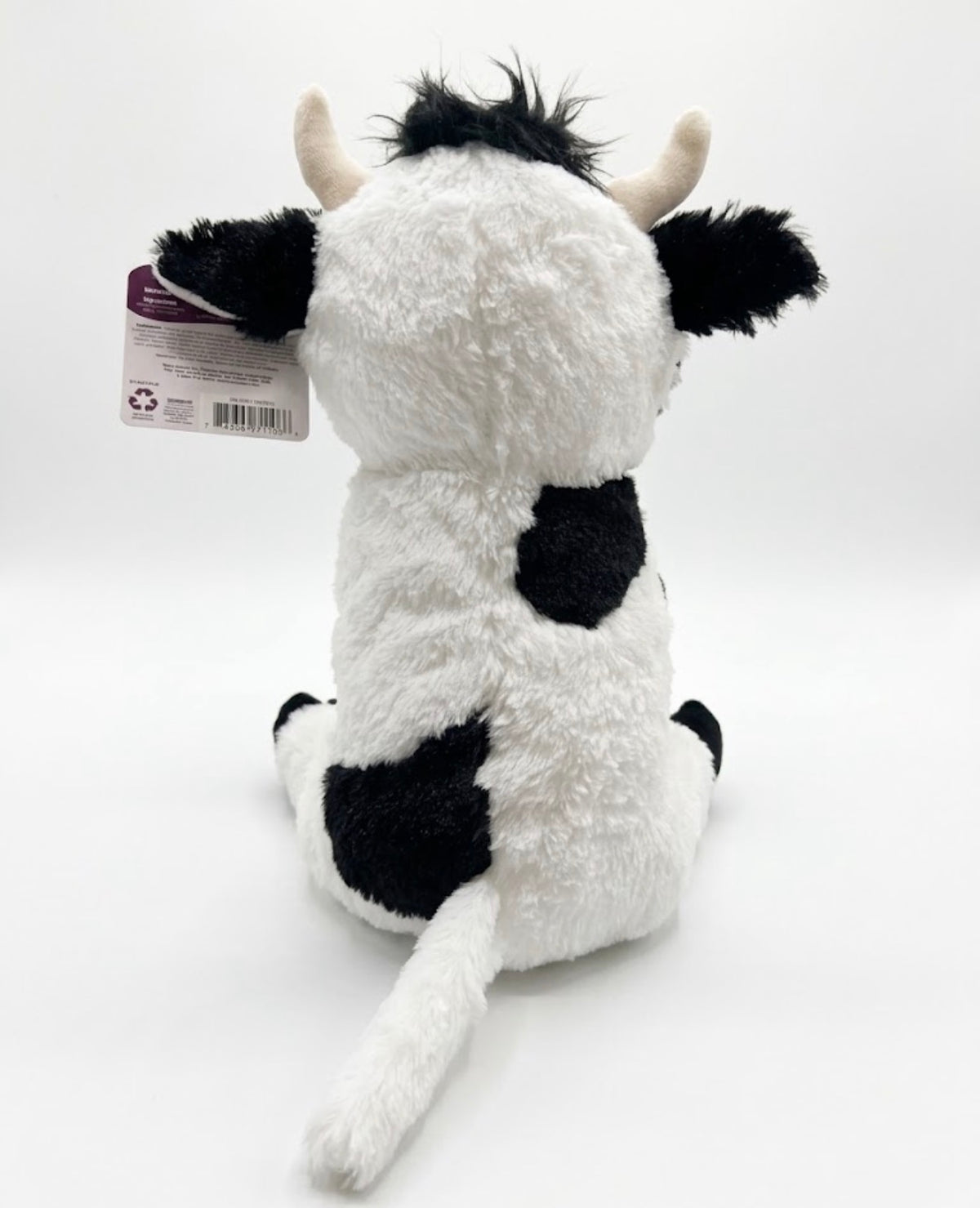 Multipet Cow Plush Dog Toy – Squeaky Crinkle Soft Black & White Stuffed Animal - view 3