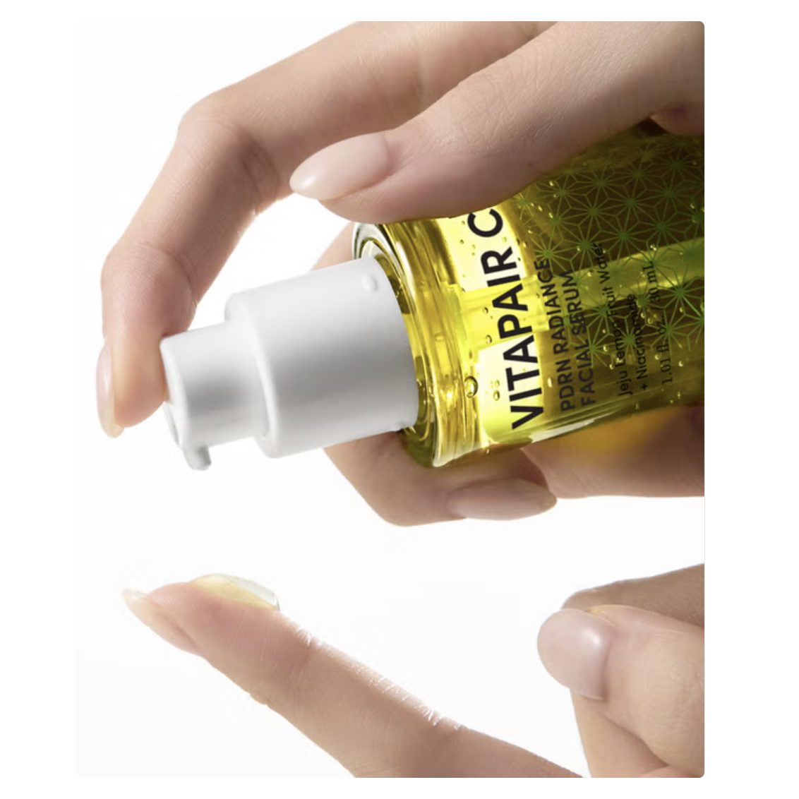 Vitapair C PDRN serum pump and texture