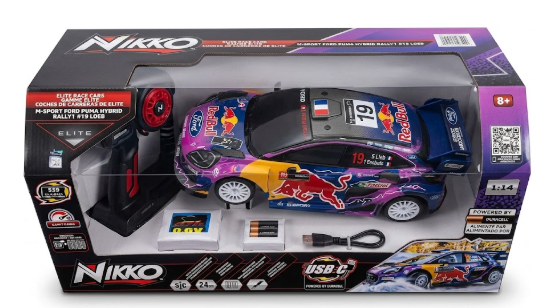 Nikko RC Ford Puma Hybrid Rally1 #19 Red Bull 1:14 Remote Control Rally Car - view 2