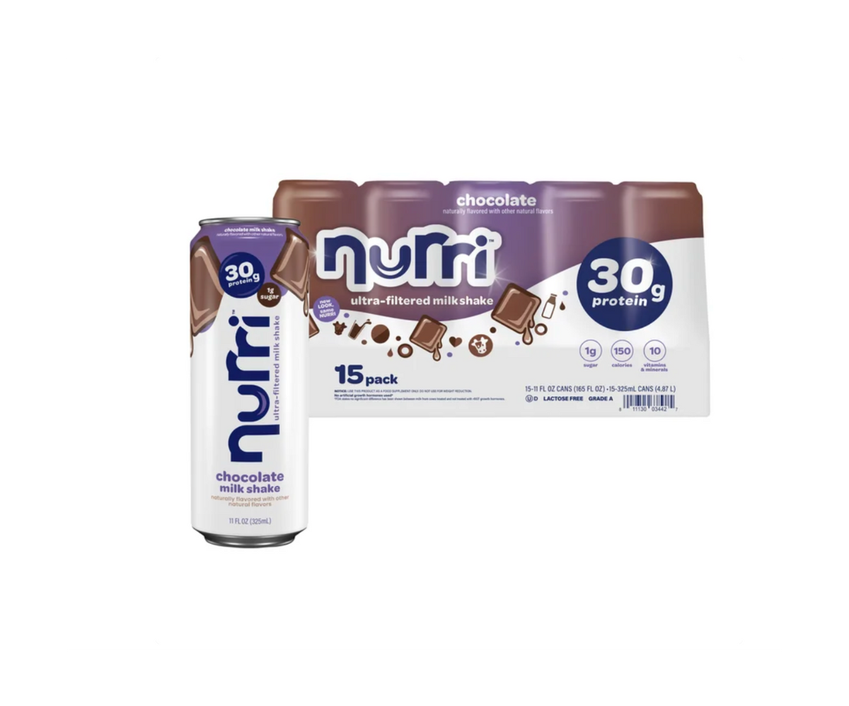 Nurri 30g Protein Shake, Chocolate, 11 fl oz Cans, 15 Pack