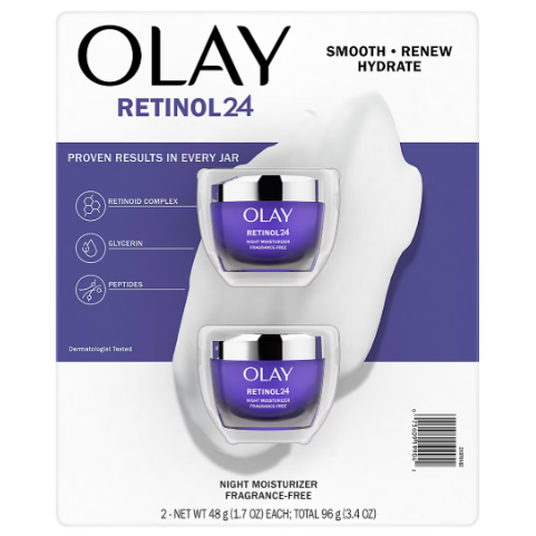Olay Regenerist Retinol 24 night face moisturizer 2 pack