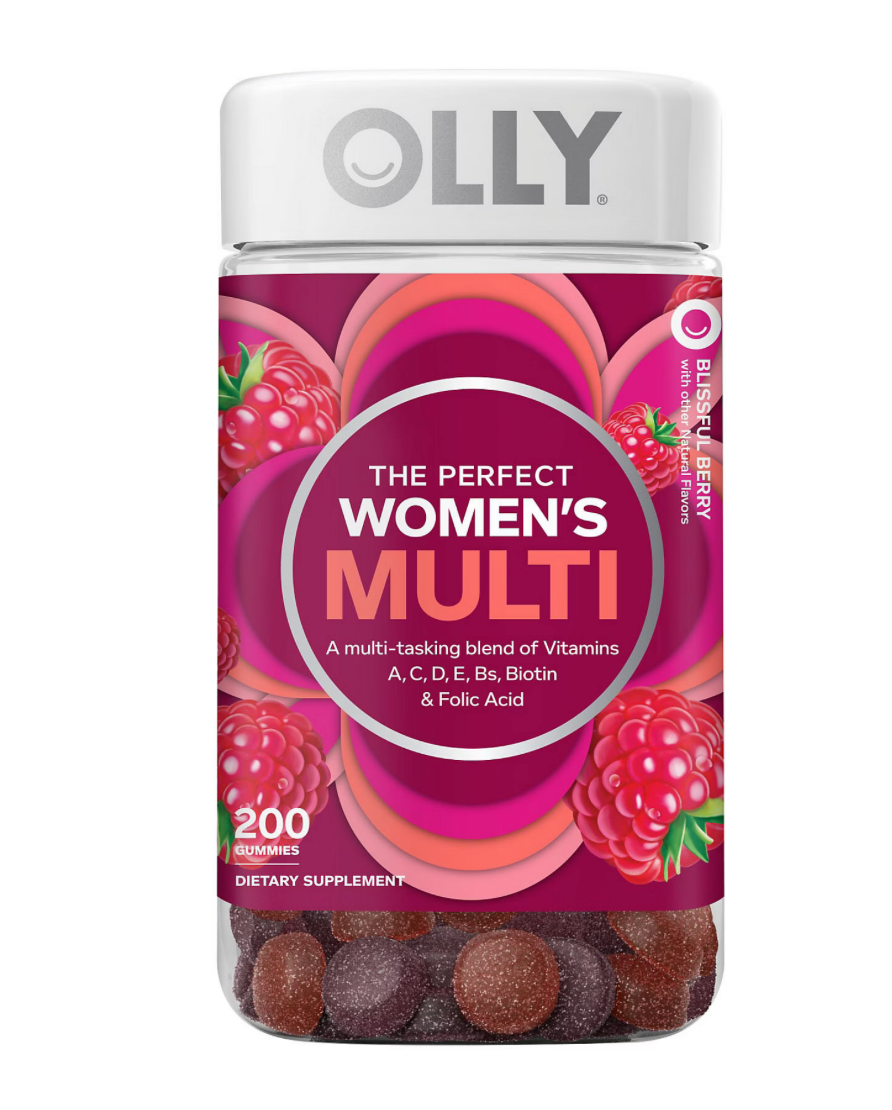 OLLY The Perfect Women's Multi Gummy Multivitamin 200 Count, Blissful Berry