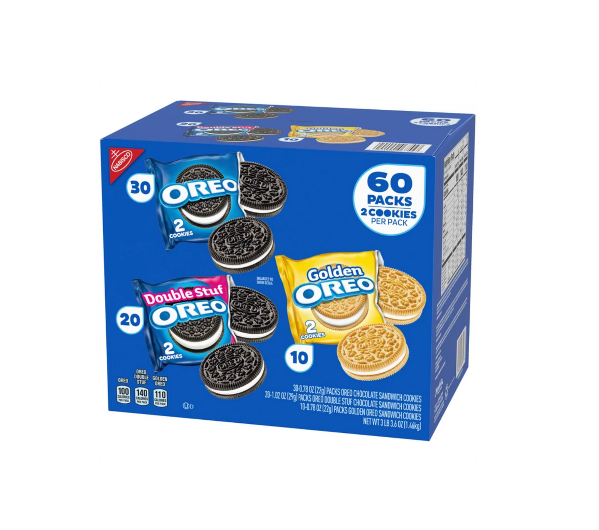 OREO Sandwich Cookies Variety Pack 60 Count Original, Double Stuf & Golden OREO Snack Packs - view 2