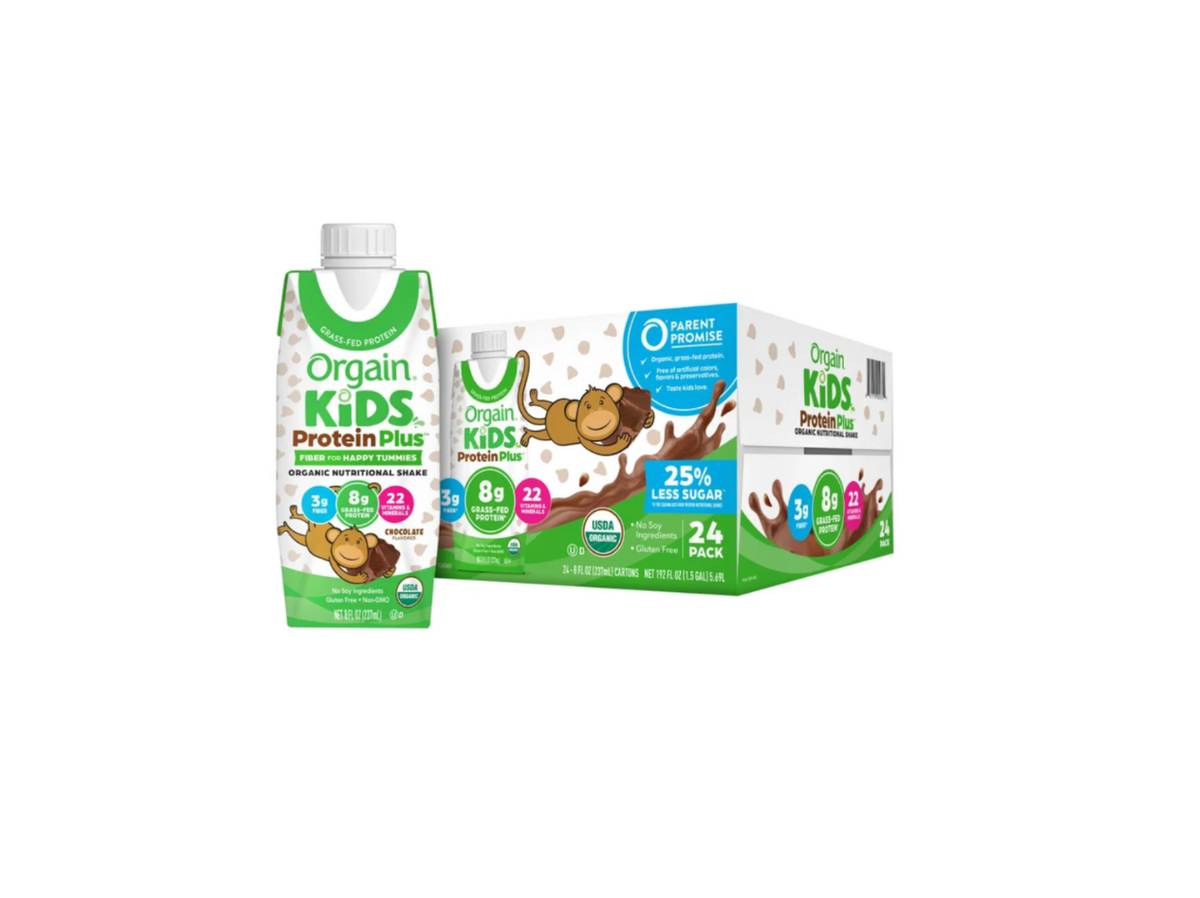 Orgain USDA Organic Kids Nutritional Protein Shake, Chocolate, 8 fl oz, 24 Pack