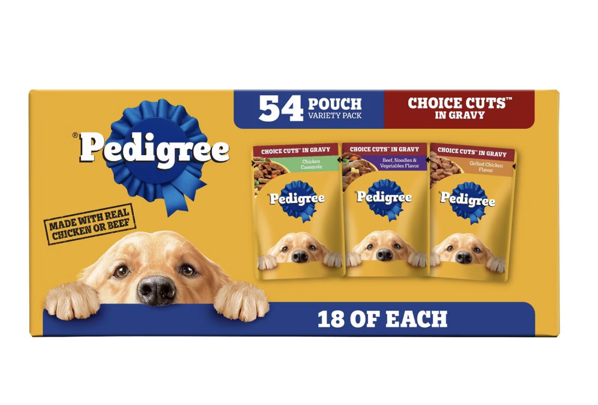 Pedigree Choice Cuts in Gravy Wet Dog Food 54 Pouch Variety Pack box