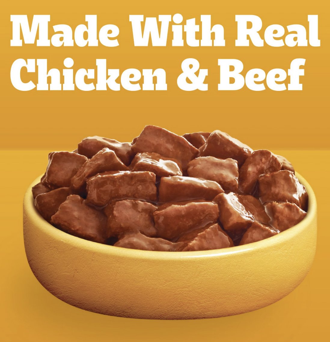 Pedigree wet dog food cuts in gravy made with real chicken and beef