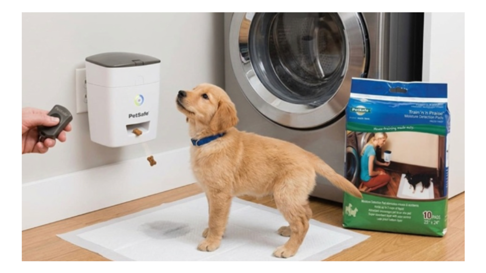 PetSafe Train 'n Praise™ Dog Potty Training System Automatic Treat Dispenser with Moisture Detection Pee Pads Kit - view 4