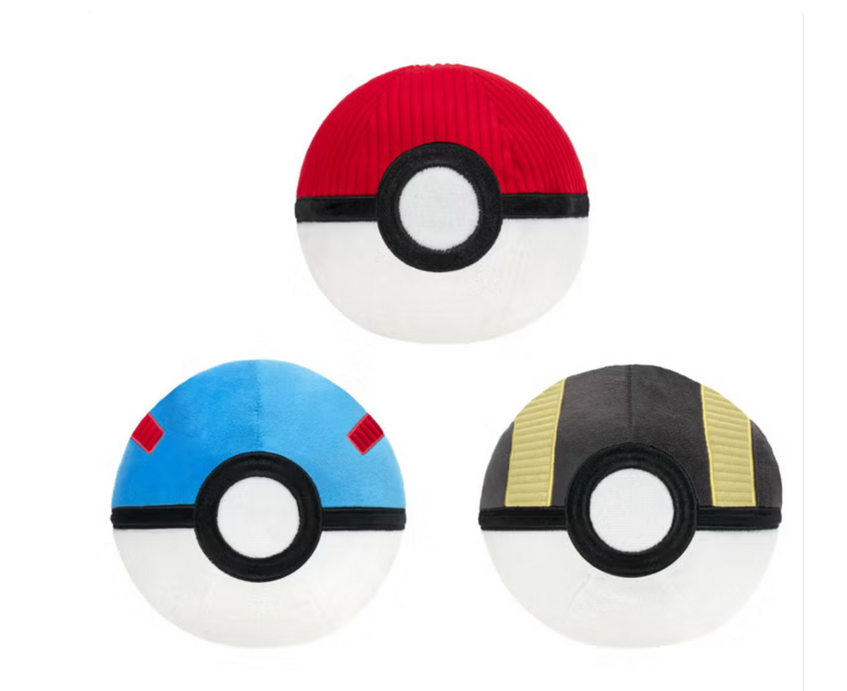 Pokémon Poké Ball Plush Squeaky Dog Toys 6 Inch 3-Pack Poké Ball, Great Ball & Ultra Ball - view 4