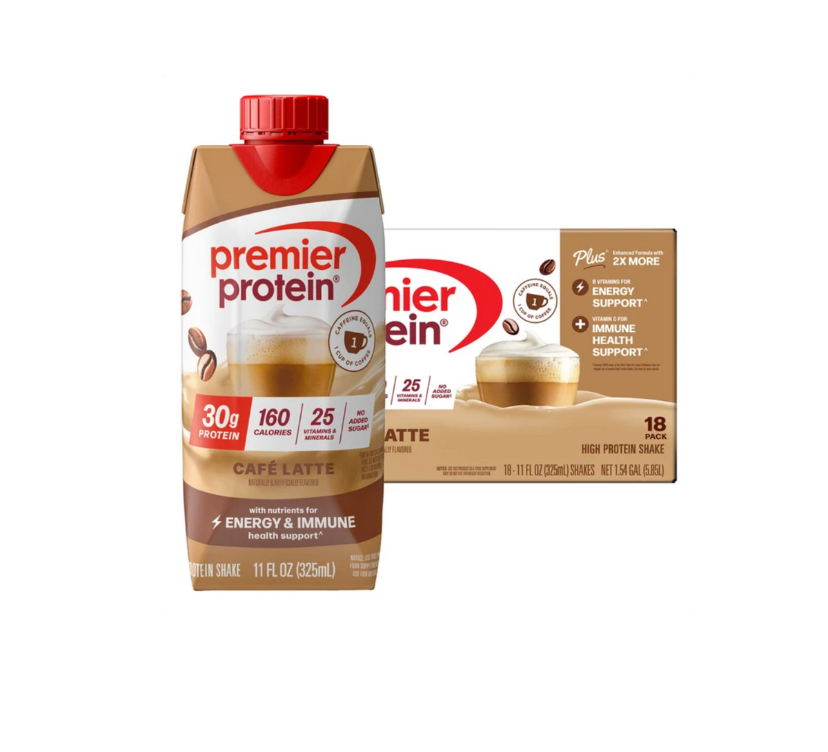 Premier Protein PLUS 30g Protein Shakes, Energy & Immune Support, 18 Pack