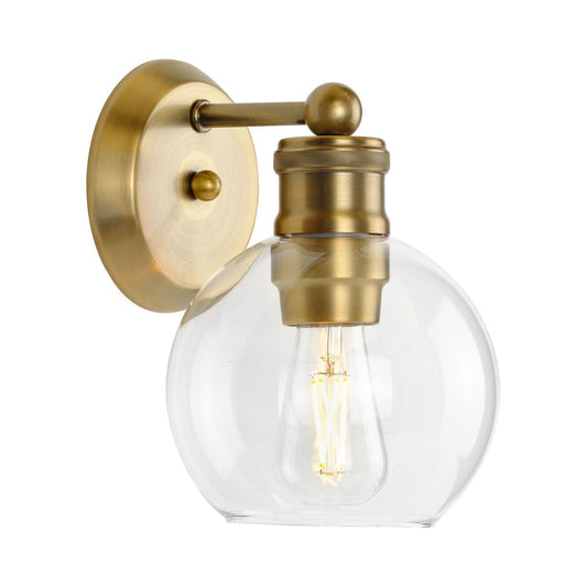 Progress Lighting Hansford Bathroom Sconce Glass Globe Wall Light E26 Damp Rated