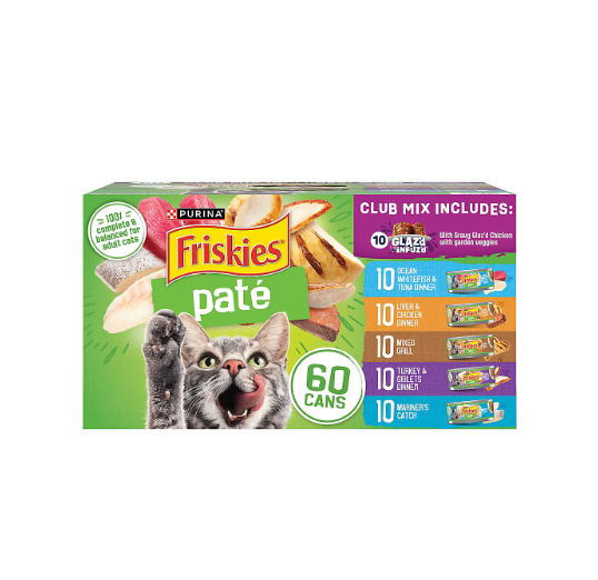 Purina Friskies Adult Wet Cat Food Pâté Variety Pack 60 Cans, 5.5 oz Gourmet Recipes