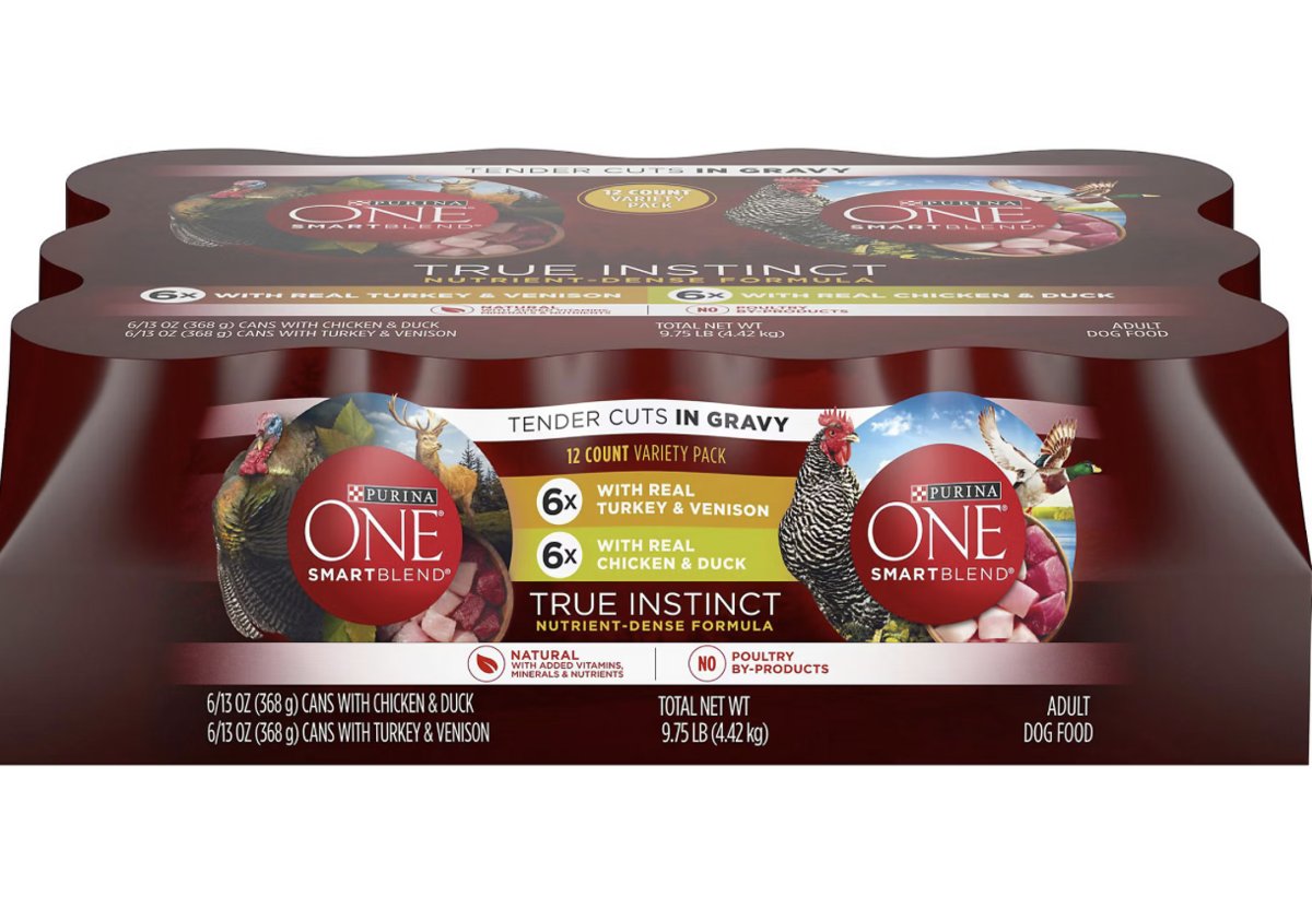 Purina ONE SmartBlend True Instinct Tender Cuts in Gravy Wet Dog Food 12-Can Variety Pack