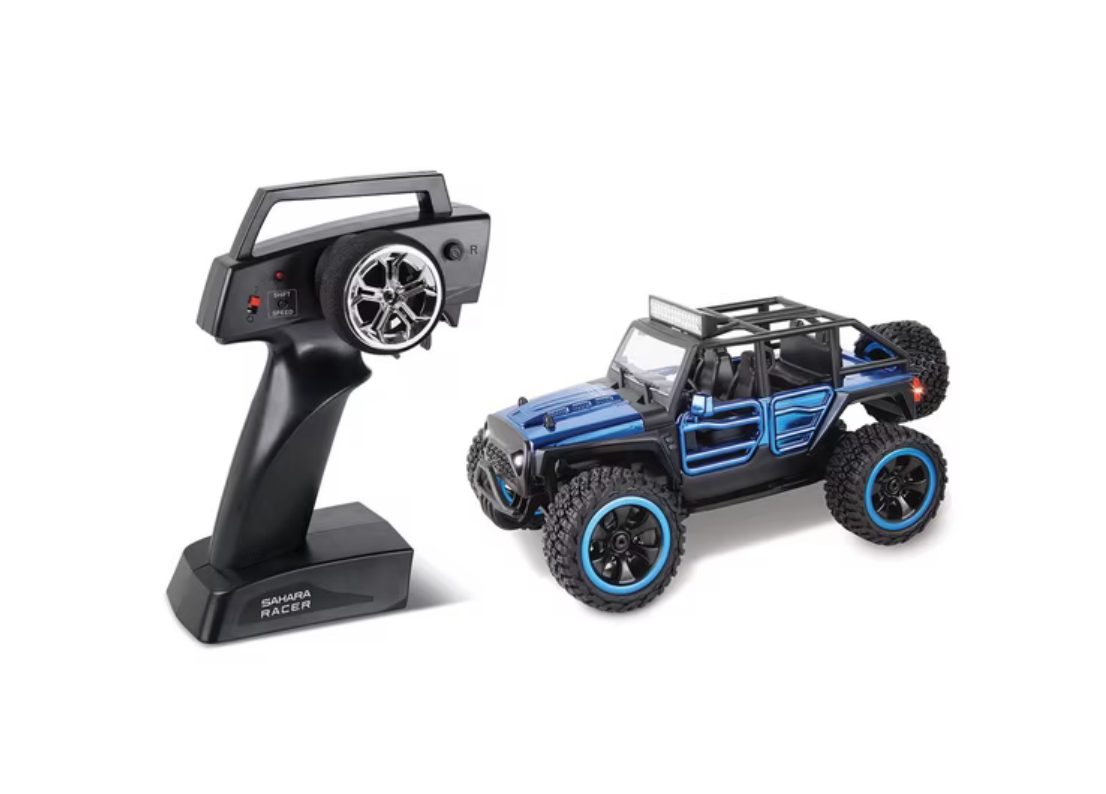 Sahara Racer blue RC off-road truck with 2.4GHz remote controller
