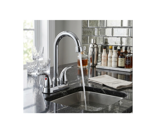 Seasons Anchor Point 2-Handle Bar & Prep Sink Faucet, Chrome High-Arc Swivel Spout 1.8 GPM (Model 15 - view 2