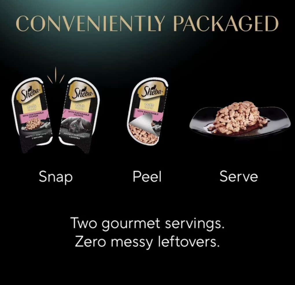 Sheba Perfect Portions twin-pack trays: snap, peel and serve