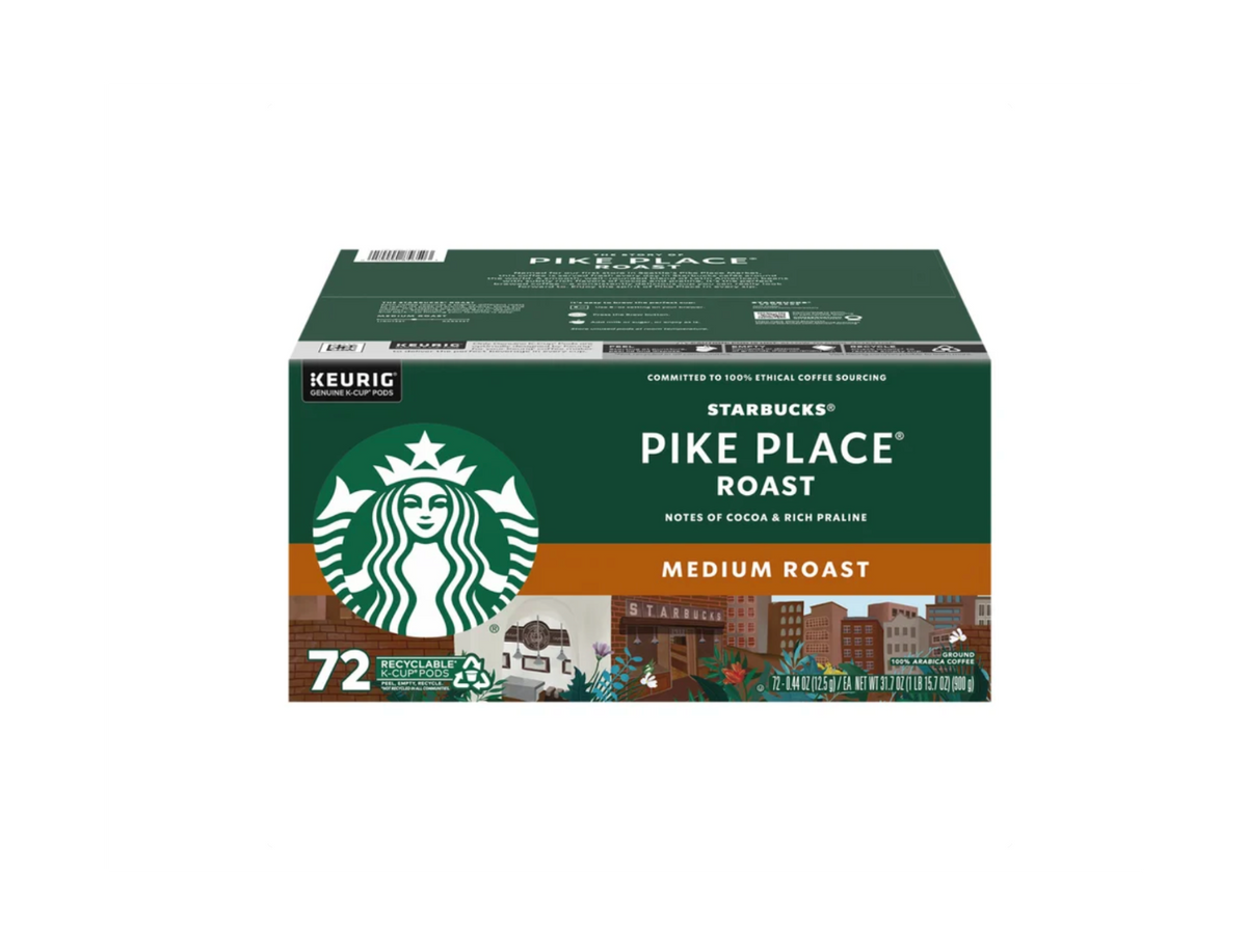 Starbucks Premium Coffee K-Cup Pods, Pike Place or French Roast, 72 Count